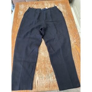 Talbots‎ Irish Linen Pants Pleated Front Career Dress Black Size 16